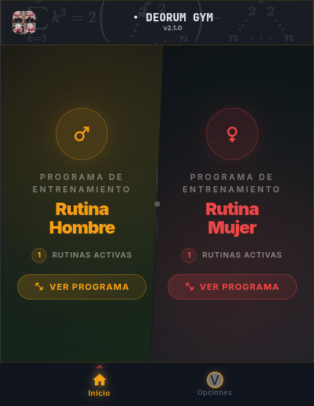 Inicio de Fit-Plataform con programas de entrenamiento